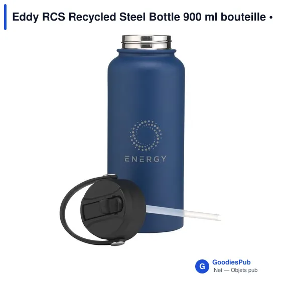 Bouteille isotherme personnalisable Eddy RCS en acier inoxydable recycléavec logo - Image 3