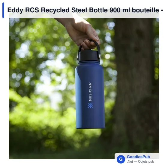 Bouteille isotherme personnalisable Eddy RCS en acier inoxydable recycléavec logo - Image 5
