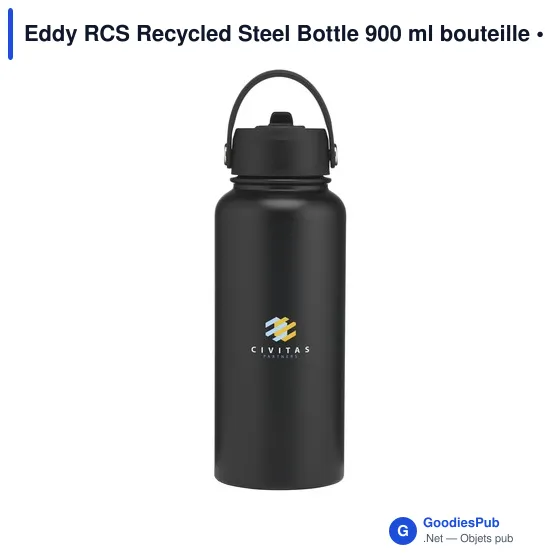 Bouteille isotherme personnalisable Eddy RCS en acier inoxydable recycléavec logo - Image 8