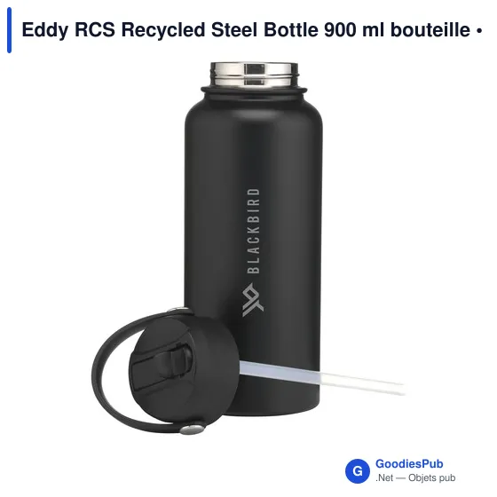 Bouteille isotherme personnalisable Eddy RCS en acier inoxydable recycléavec logo - Image 9