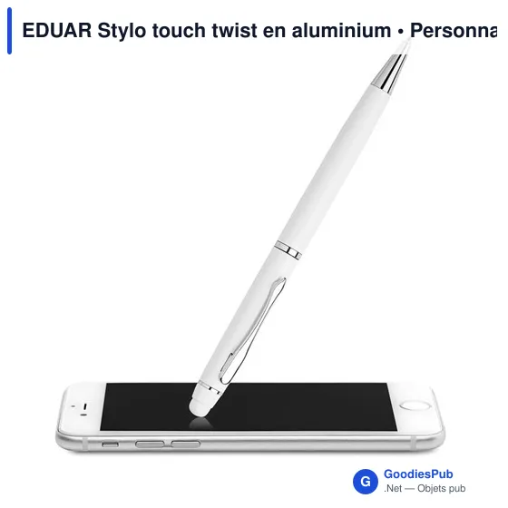 EDUAR Stylo touch twist en aluminium - Image 3