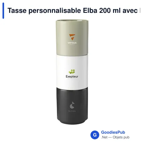 Tasse personnalisable Elba 200 ml avec logo - céramique