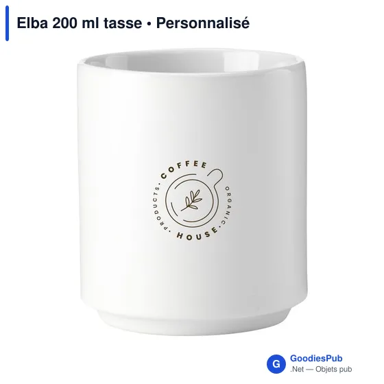 Tasse personnalisable Elba 200 ml avec logo - céramique - Image 3