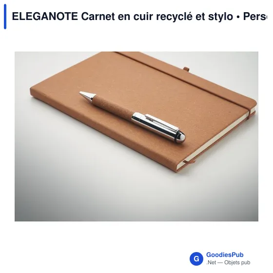 ELEGANOTE Carnet en cuir recyclé et stylo - Image 11