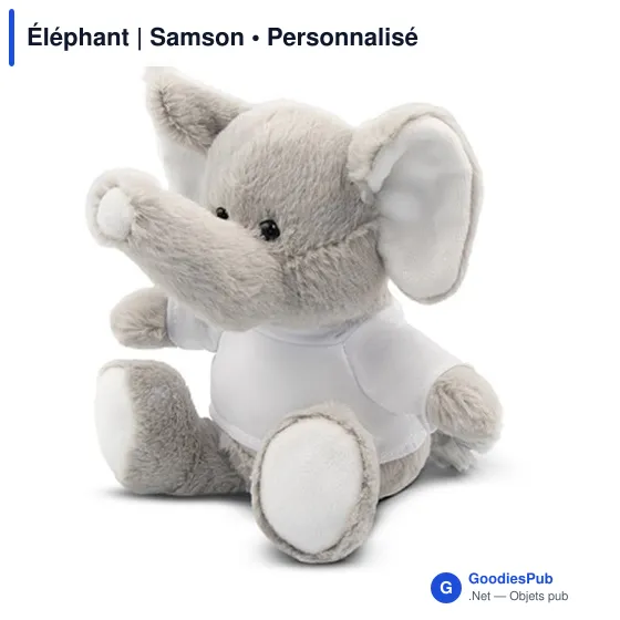 Peluche Éléphant personnalisable avec logo - Samson - Image 2