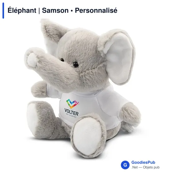 Peluche Éléphant personnalisable avec logo - Samson - Image 3