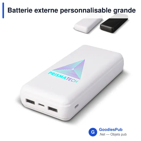 Batterie externe personnalisable grande capacité 16000 mAh avec logo - Elite