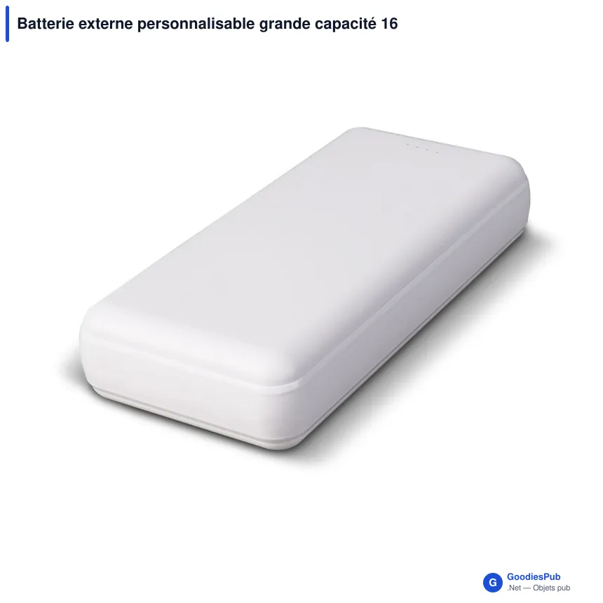 Batterie externe personnalisable grande capacité 16000 mAh avec logo - Elite - Image 2