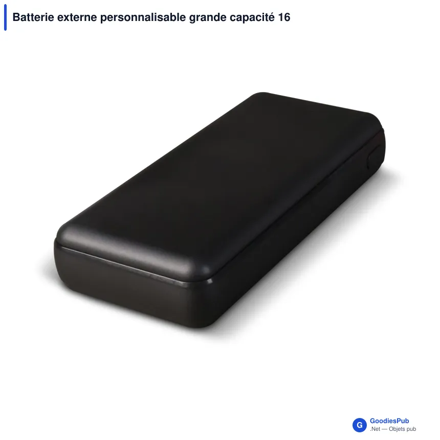 Batterie externe personnalisable grande capacité 16000 mAh avec logo - Elite - Image 3