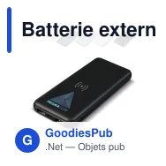 Batterie externe personnalisable avec chargeur sans fil 8000 mAh et logo - Elite - Miniature 1