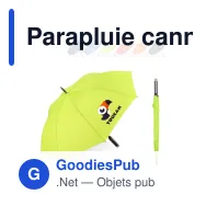 Parapluie canne personnalisable 23 pouces en pongée 190T avec logo - Emerantia - Miniature 1