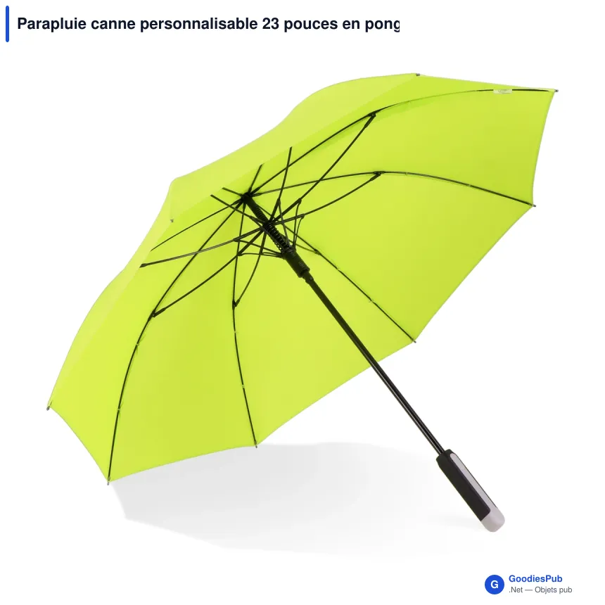 Parapluie canne personnalisable 23 pouces en pongée 190T avec logo - Emerantia - Image 3
