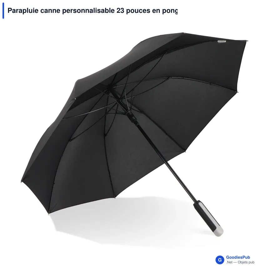 Parapluie canne personnalisable 23 pouces en pongée 190T avec logo - Emerantia - Image 4