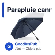 Parapluie canne personnalisable 23 pouces en pongée 190T avec logo - Emerantia - Miniature 5