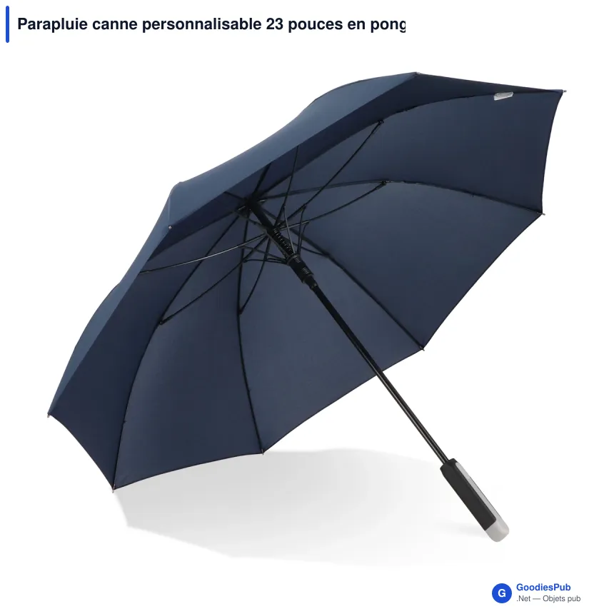 Parapluie canne personnalisable 23 pouces en pongée 190T avec logo - Emerantia - Image 5
