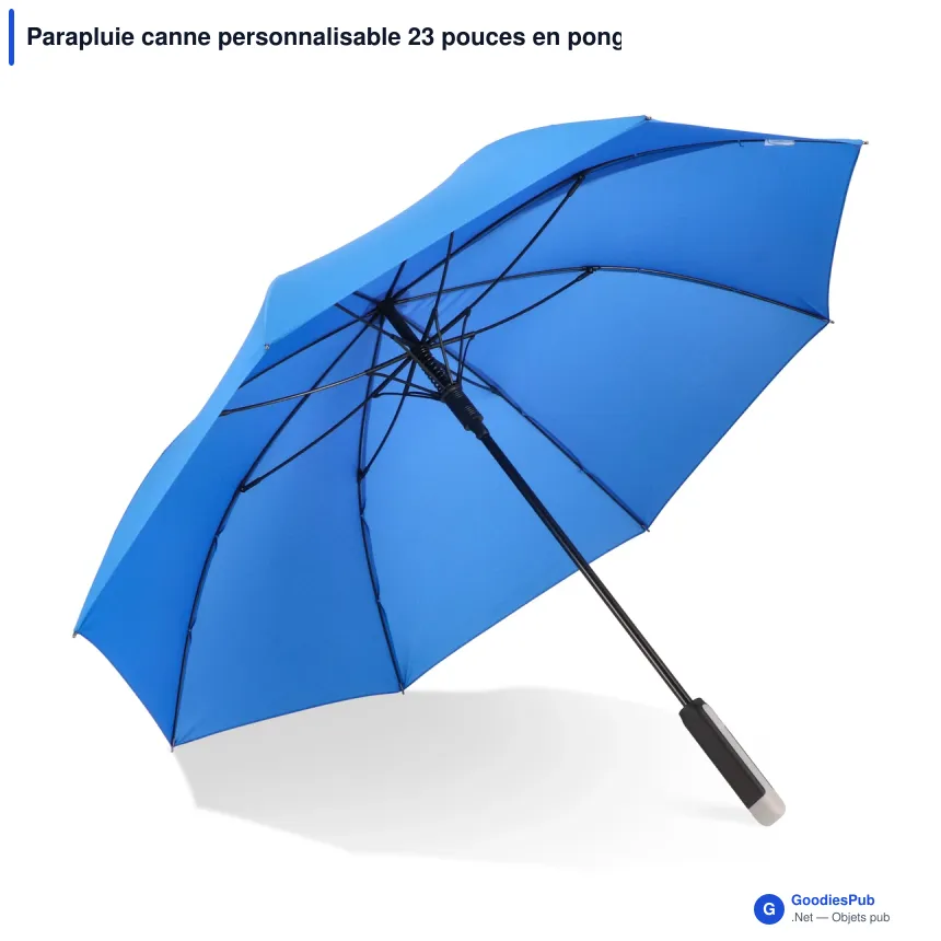 Parapluie canne personnalisable 23 pouces en pongée 190T avec logo - Emerantia - Image 6
