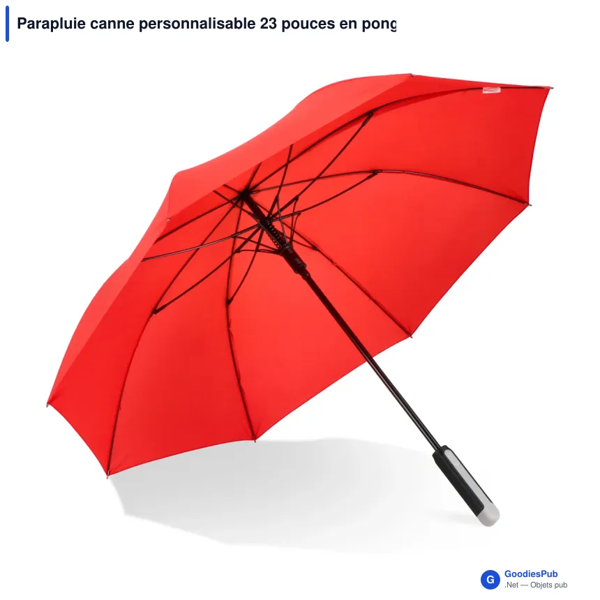 Parapluie canne personnalisable 23 pouces en pongée 190T avec logo - Emerantia - Image 7