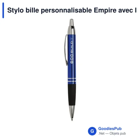 Stylo bille personnalisable Empire avec logo en aluminium