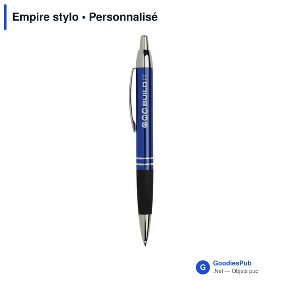 Stylo bille personnalisable Empire avec logo en aluminium - Image 1
