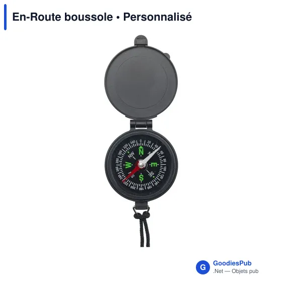 Boussole personnalisable En-Route avec logo pour vos activités outdoor - Image 1