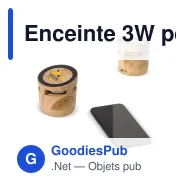 Enceinte 3W personnalisable avec chargeur sans fil 5W et logo - Bois clair - Miniature 1