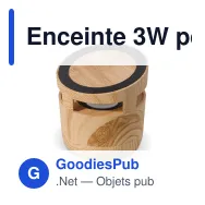Enceinte 3W personnalisable avec chargeur sans fil 5W et logo - Bois clair - Miniature 2