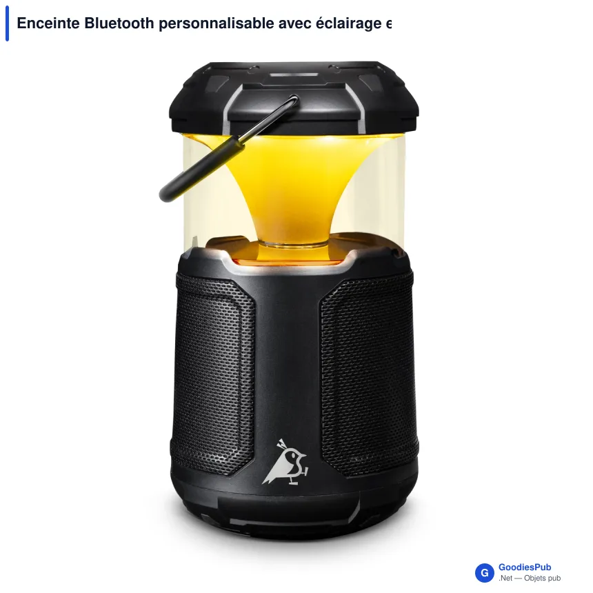 Enceinte Bluetooth personnalisable avec éclairage et logo - Aqiila Soundbird B10 - Image 2