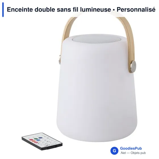 Enceinte sans fil lumineuse personnalisable avec logo - modèle B2B - Image 2