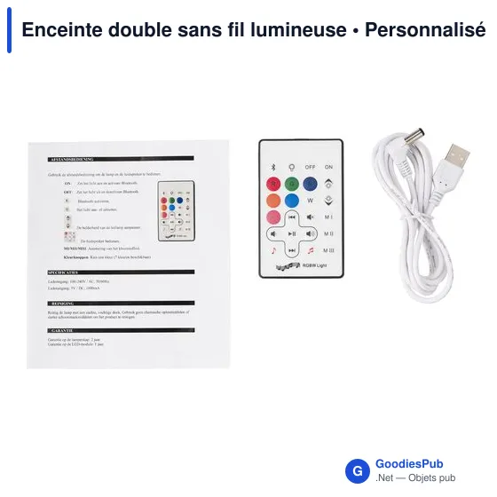 Enceinte sans fil lumineuse personnalisable avec logo - modèle B2B - Image 5