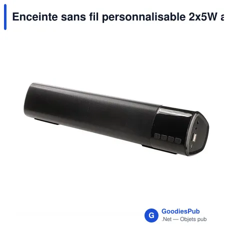 Enceinte sans fil personnalisable 2x5W avec logo - Gabriel