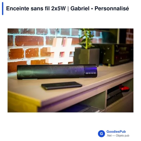 Enceinte sans fil personnalisable 2x5W avec logo - Gabriel - Image 2