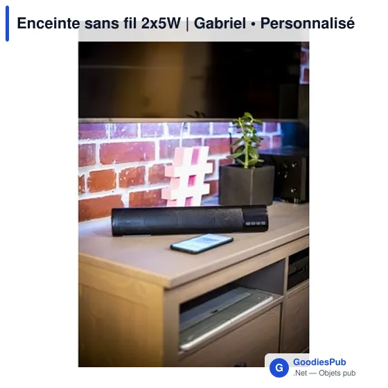 Enceinte sans fil personnalisable 2x5W avec logo - Gabriel - Image 3