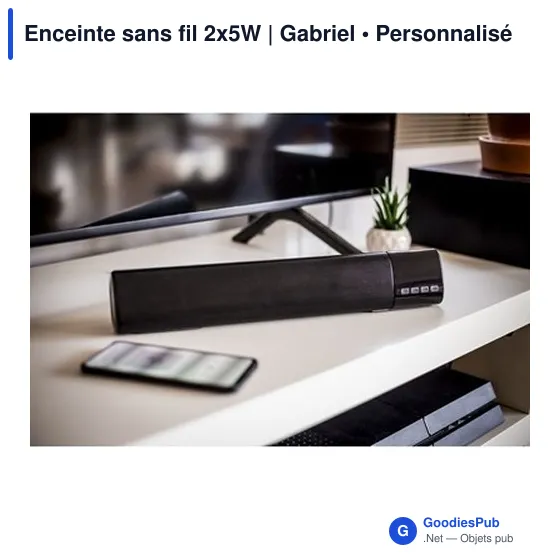Enceinte sans fil personnalisable 2x5W avec logo - Gabriel - Image 4