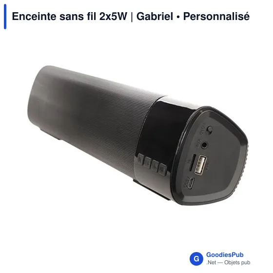 Enceinte sans fil personnalisable 2x5W avec logo - Gabriel - Image 5