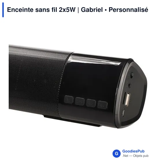Enceinte sans fil personnalisable 2x5W avec logo - Gabriel - Image 8