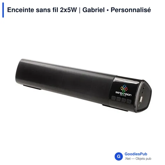 Enceinte sans fil personnalisable 2x5W avec logo - Gabriel - Image 9
