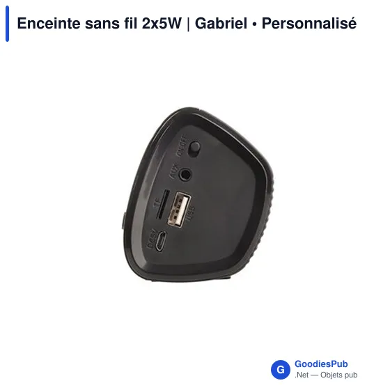 Enceinte sans fil personnalisable 2x5W avec logo - Gabriel - Image 10