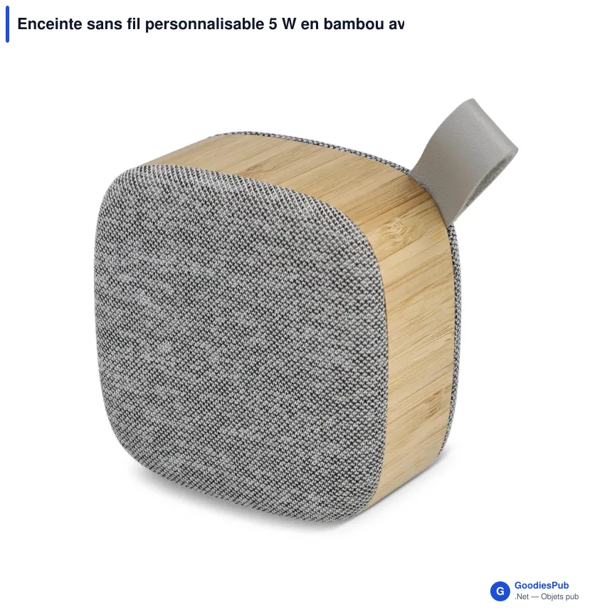Enceinte sans fil personnalisable 5 W en bambou avec logo - Bamboo - Image 2