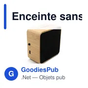 Enceinte sans fil personnalisable en bambou avec logo | Androwe - Miniature 1