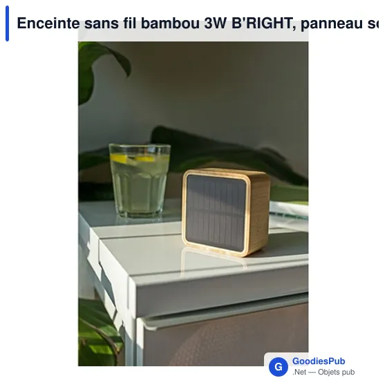 Enceinte sans fil personnalisable en bambou avec logo | Androwe - Image 2
