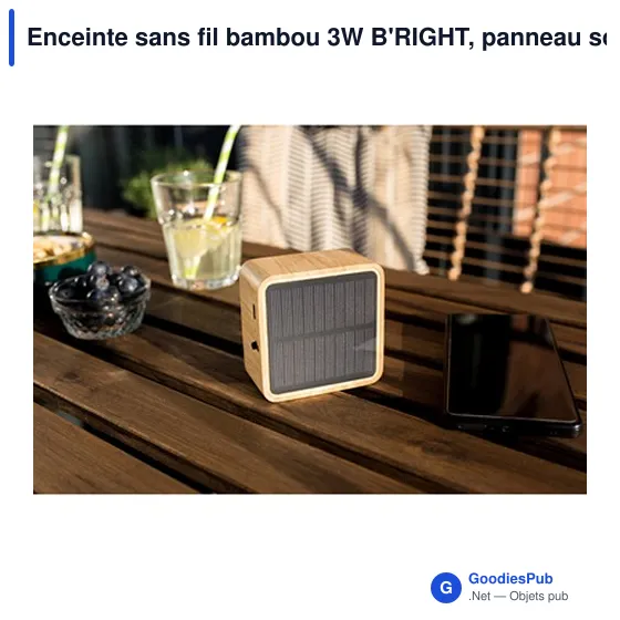 Enceinte sans fil personnalisable en bambou avec logo | Androwe - Image 11