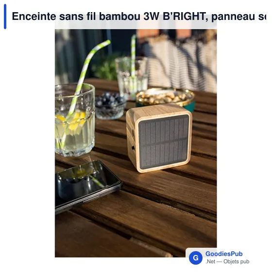 Enceinte sans fil personnalisable en bambou avec logo | Androwe - Image 12