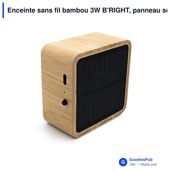 Enceinte sans fil personnalisable en bambou avec logo | Androwe - Image 4