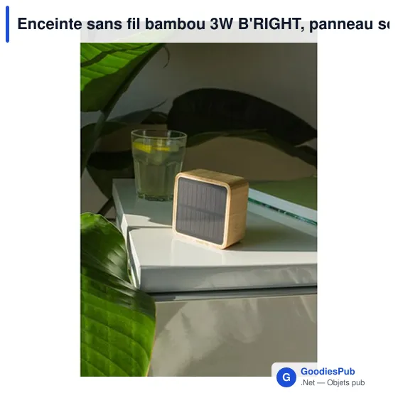 Enceinte sans fil personnalisable en bambou avec logo | Androwe - Image 10
