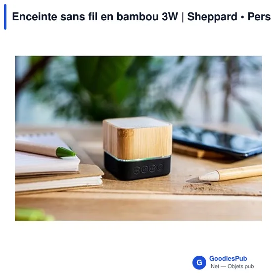 Enceinte sans fil personnalisable en bambou 3W avec logo | Sheppard - Image 2