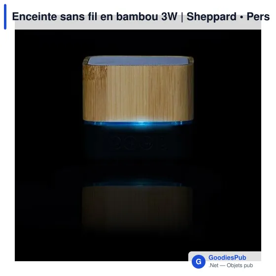 Enceinte sans fil personnalisable en bambou 3W avec logo | Sheppard - Image 11