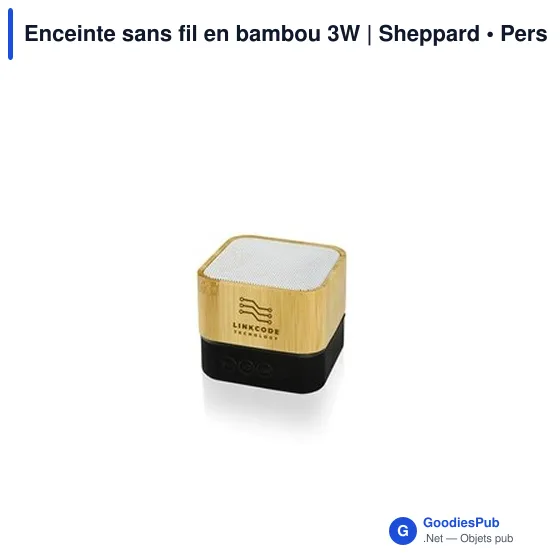 Enceinte sans fil personnalisable en bambou 3W avec logo | Sheppard - Image 12