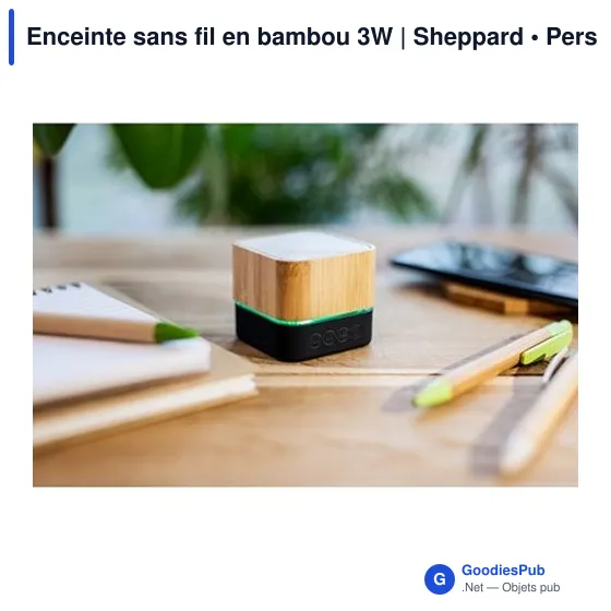 Enceinte sans fil personnalisable en bambou 3W avec logo | Sheppard - Image 3
