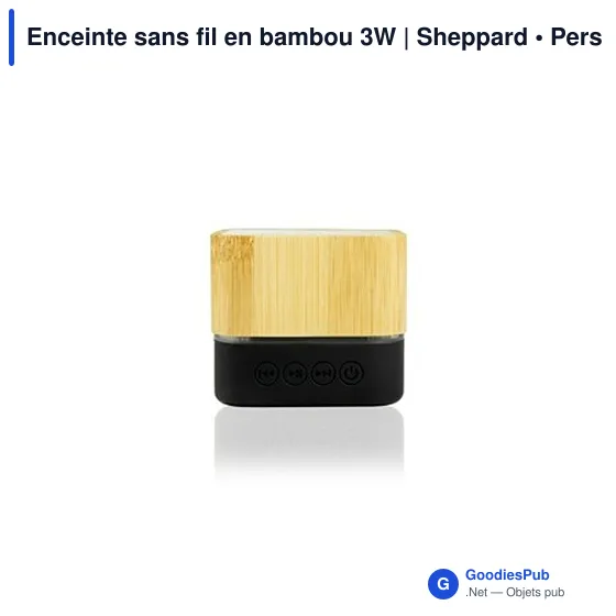 Enceinte sans fil personnalisable en bambou 3W avec logo | Sheppard - Image 7