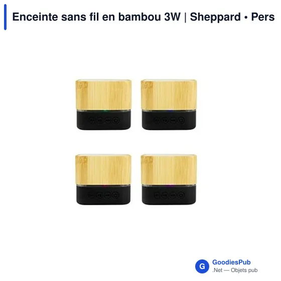 Enceinte sans fil personnalisable en bambou 3W avec logo | Sheppard - Image 8